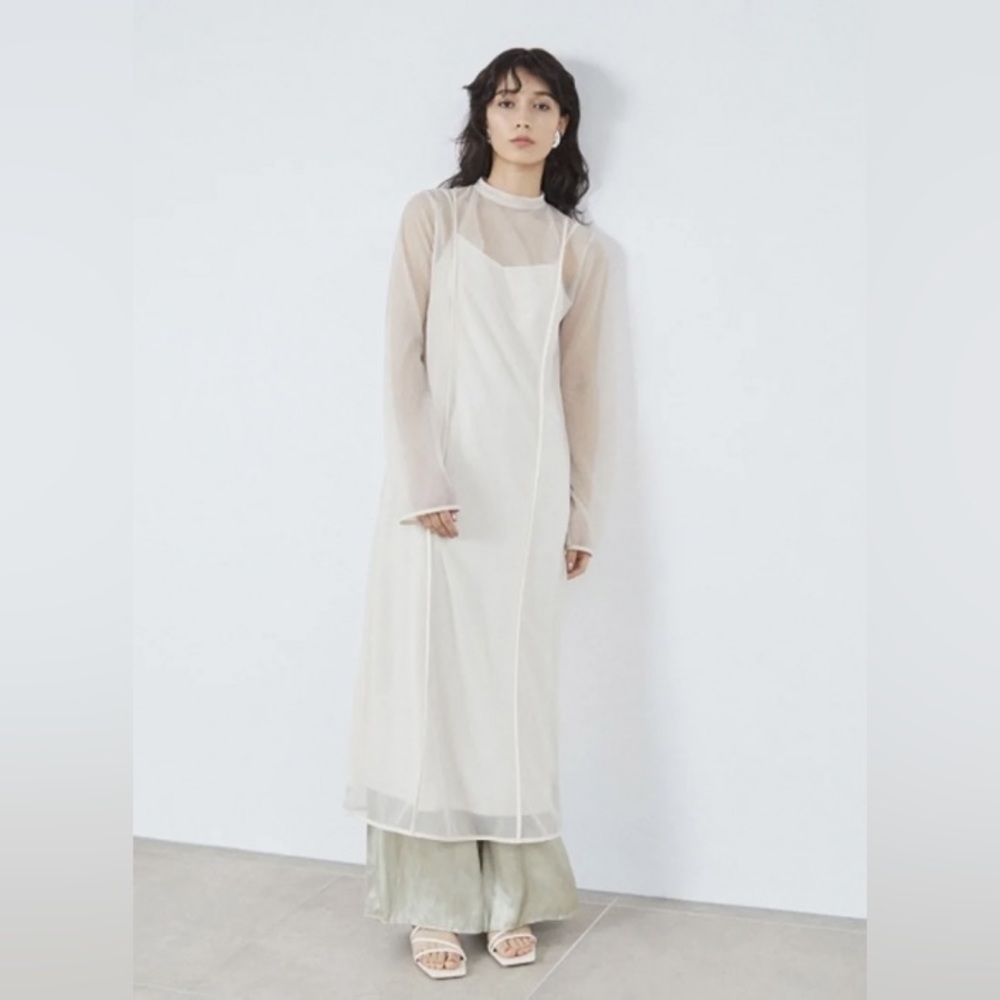 Fray I.D Sheer Cut and Sew Dress Off White Size 2